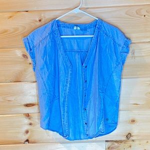 Denim Short Sleeve Button Down